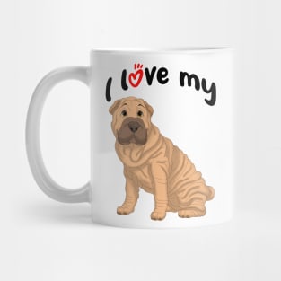 I Love My Fawn Shar-Pei Dog Mug